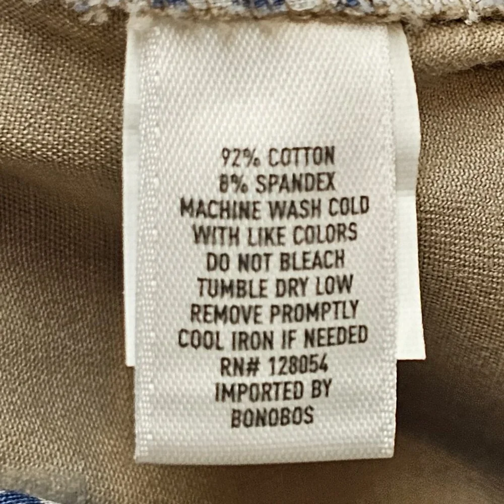 NWOT Bonobos Chino 2.0 Slim Pants 30/34